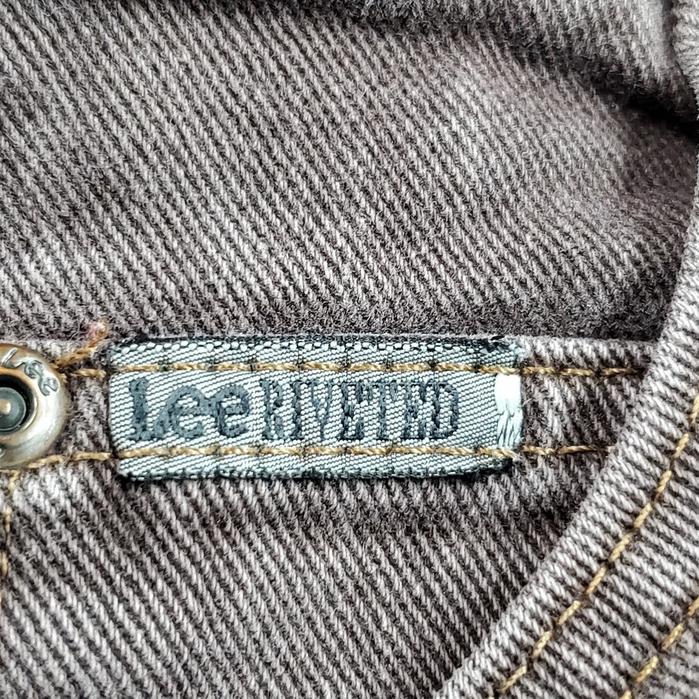 VINTAGE Lee Riveted Women Jeans 18 MED Brown High Rise Taper Denim 29" Inseam - Picture 6 of 16
